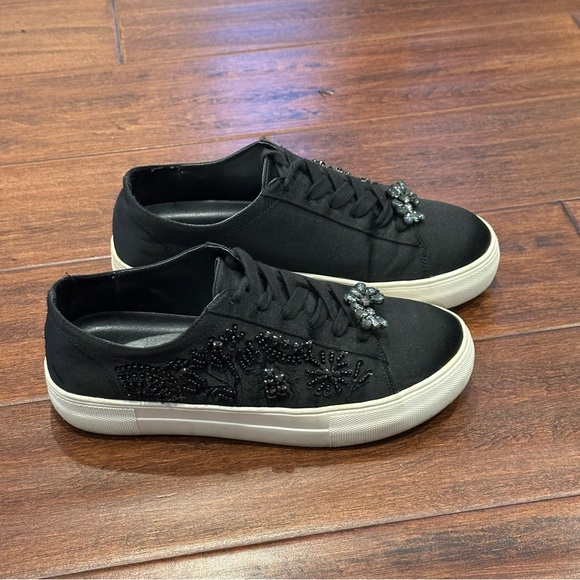 ZARA Satin Beaded & Crystal Embellished Sneakers Limited Edition - Picture 3 of 10